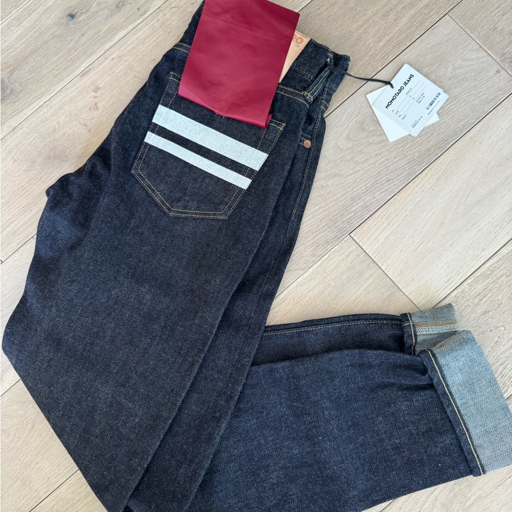 Momotaro Dark Indigo Slim Straight Jeans - Picture 9 of 11